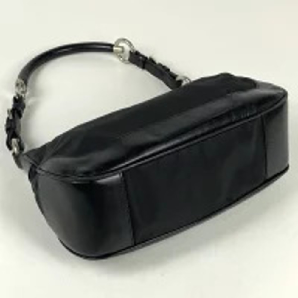 Prada Hobo Black Nero Plate Shoulder Bag